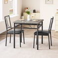 thumbnail image 1 of Qinaqin cm de Profundidadining Mesa & Chairs Kitchen Sala Set y 2 Metálico Madera Rústico Marrón, 1 of 8