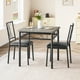 thumbnail image 1 of Mesa de comedor con 2 sillas de madera y metal, conjunto rústico para cocina, 1 of 8