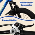 thumbnail image 2 of QEEKA 20 Inch Kids Mountain Bike，4.0"/2.125" Wide Non-Slip Tires,7-Speed with Front Suspension,Dual Disc Brakes and Steel Frame,Kids MTB Bicycle for Ages 6-12 Years Old,Blue, 2 of 11