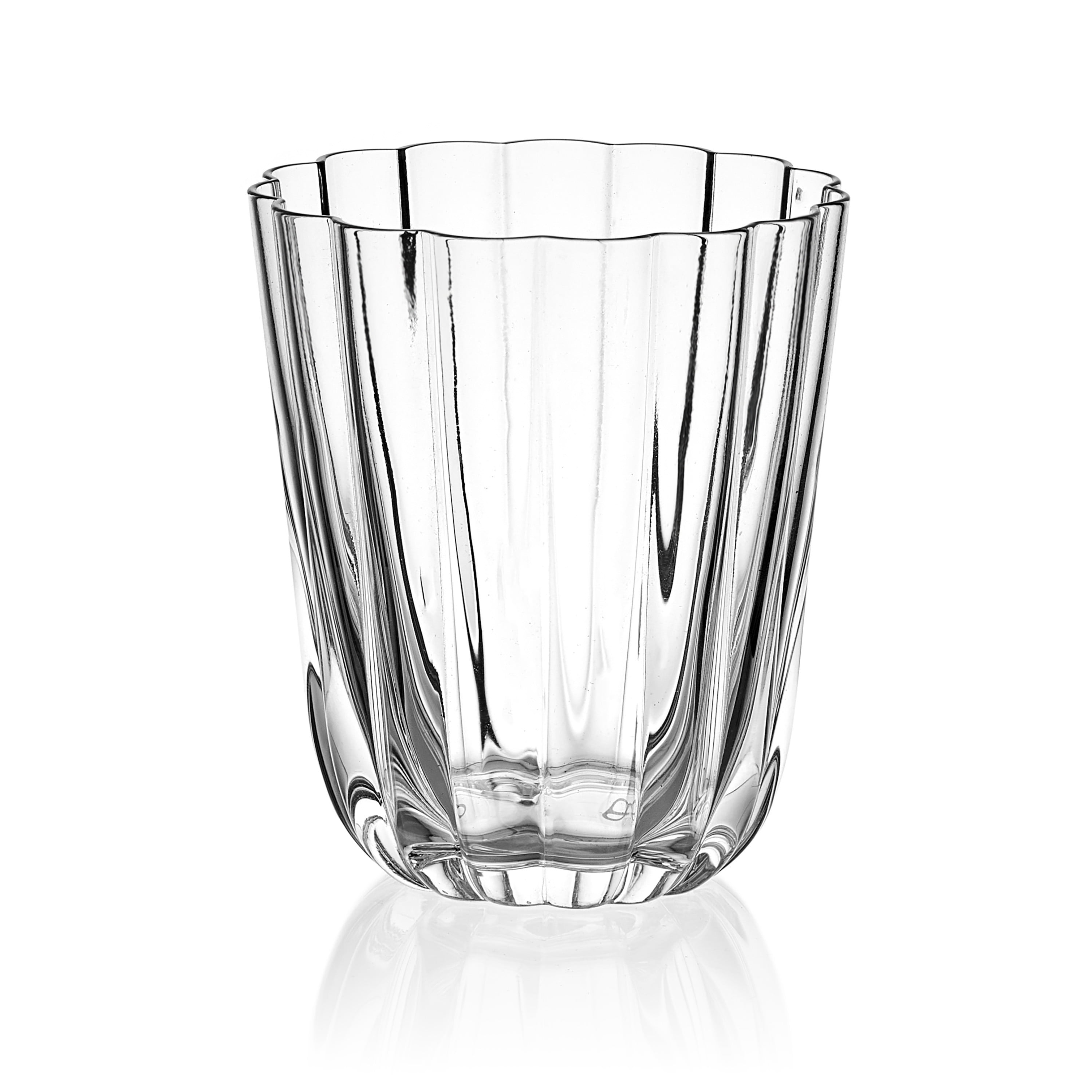 Beautiful Scallop Water Glasses Set of 4 Clear Glass by Drew Barrymore