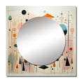 thumbnail image 2 of Designart "Pink Blue Mid Century curious Wonders I" Mid-century Square Mirror For Wall Decor - Large Pink Square Mirror Printed Wall Decor - Mid-Century Square Living Room Mirror, 2 of 5