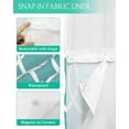 thumbnail image 3 of No Hook Shower Curtain with Snap in Liner, Abstract Geometric White Line Blue Texture Hotel Shower Curtains for Bathroom, Washable Shower Curtain Liner Set with Mesh Top Window, 66"x72", 3 of 6