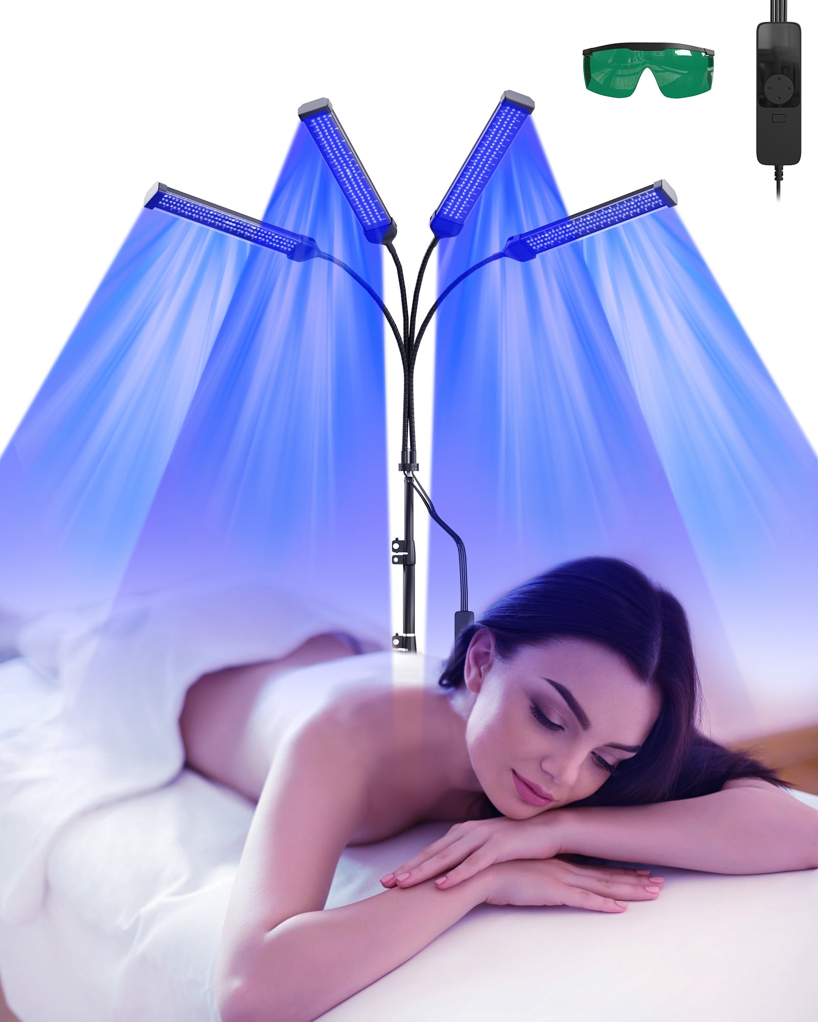 MAGICAL TANNING LIGHT LEDライト 60W 4-Head Tanning Lamp 432LEDS Blue Light Wavelength 460nm&490nm