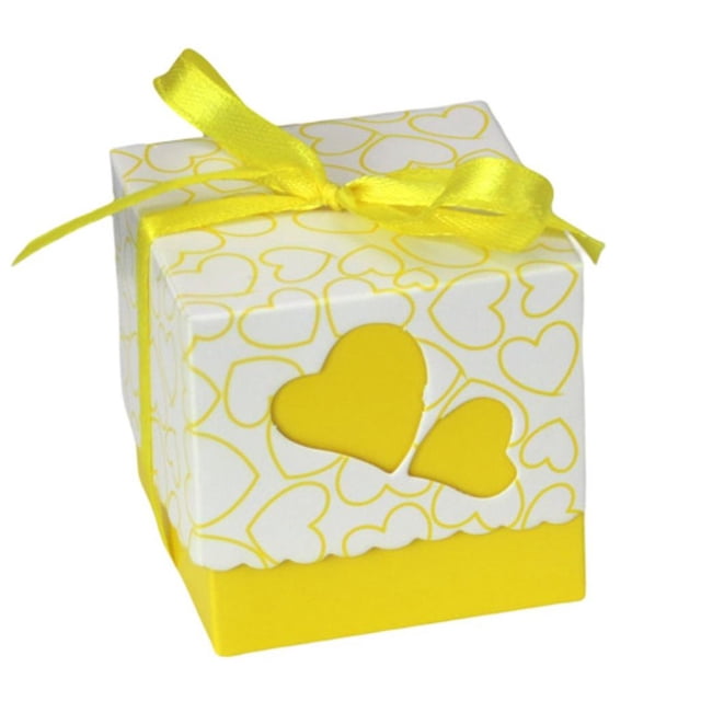 50Pcs Heart Box Multi-color Optional Detailed Eye-catching Delicate Exquisite Packaging Paper Wedding Party Candy Chocolate Container for Cookie