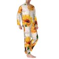 thumbnail image 2 of Fotbe Sunflower 5 Pijama de Hombre con Estampado de Manga Larga, Conjunto de 2 Piezas, Ropa de Dormir Suave y Cómoda con Bolsillos-XX-Large, 2 of 7