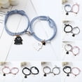 thumbnail image 2 of comerut 2Pcs Elastic Rope Love Heart Magnet Suction Bracelet Halloween Ghost Pendant Couple Bracelet Men Women Jewelry Gift, 2 of 7