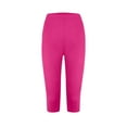 thumbnail image 2 of IDALL Capri Pants for Women Capri Leggings for Women Plus Size Loose Anti Exposure Absorption Sweat Permeability Light Running Fitness Yoga Pants Petite Pants for Women Summer Pants Hot Pink 2XL, 2 of 3