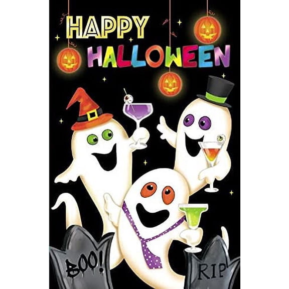 Ghosts & Spirits Halloween Party Flag - 12" x 18", Double Sided, Happy Halloween, Yard Flag, House Flag, Fall, Pumpkin Patch, Home Decor