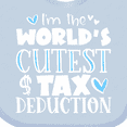 thumbnail image 4 of Inktastic I'm the World's Cutest Tax Deduction Blue Hearts Boys or Girls Baby Bib, 4 of 4