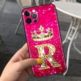 thumbnail image 1 of Funda de teléfono con letras de diamantes rosas para Apple iPhone 11, 7, 12, 13 Pro, XR, X, XS Max, 6, 6S, 8, 14 Plus, Funda suave a prueba de golpes, 14mini Fivean unisex, 1 of 2