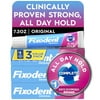 Fixodent Denture Adhesive Cream Original, All Day Hold for Fulls and Partials, 2.4 oz - 3 Pack