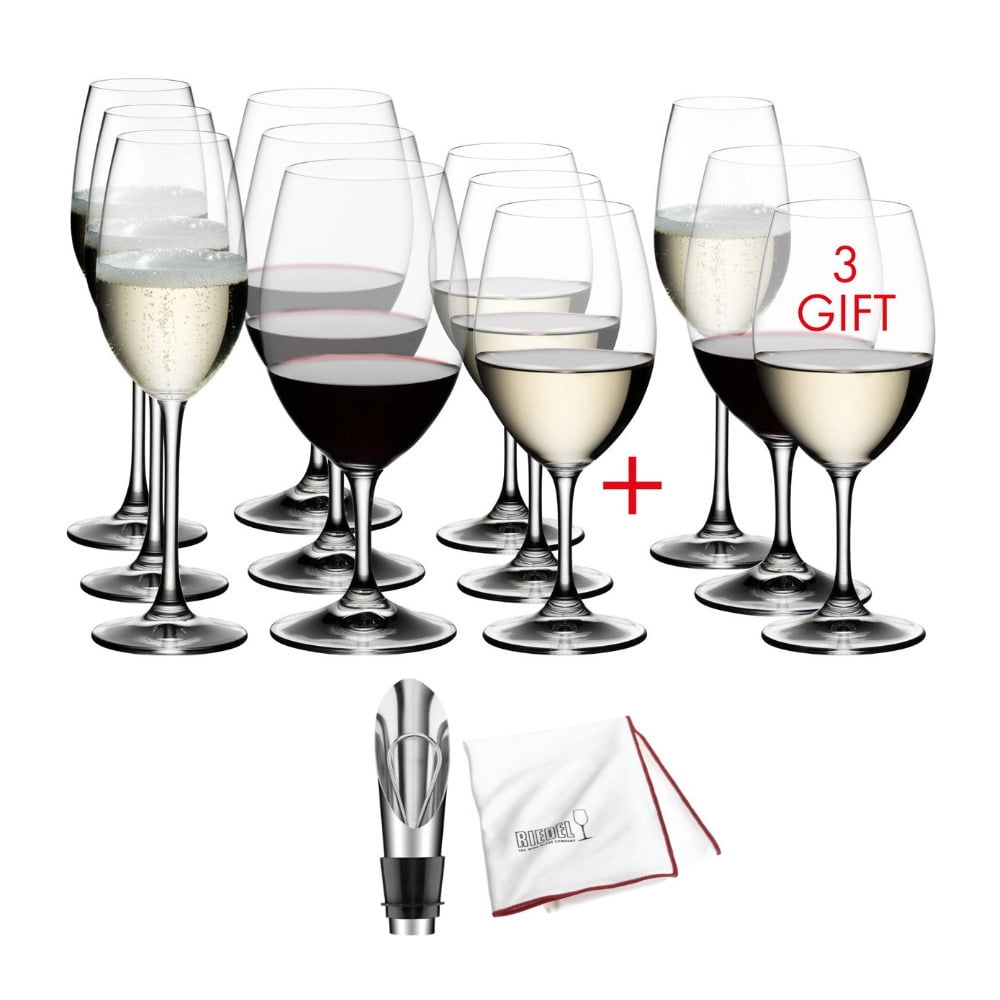 and Accessories Set of 7 Riedel Ouverture Magnum Glasses and Apple Decanter