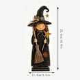 thumbnail image 6 of 3 Pack Vintage Hand Carved Wooden Witch Figurines, Standing Folk Art Witch Statues, Halloween Tabletop Decor for Shelf Fireplace Mantel Home Decoration, 6 of 9