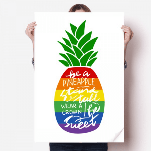 Pineapple Rainbow LGBT Flag Quote Sticker Decoration Poster Playbill