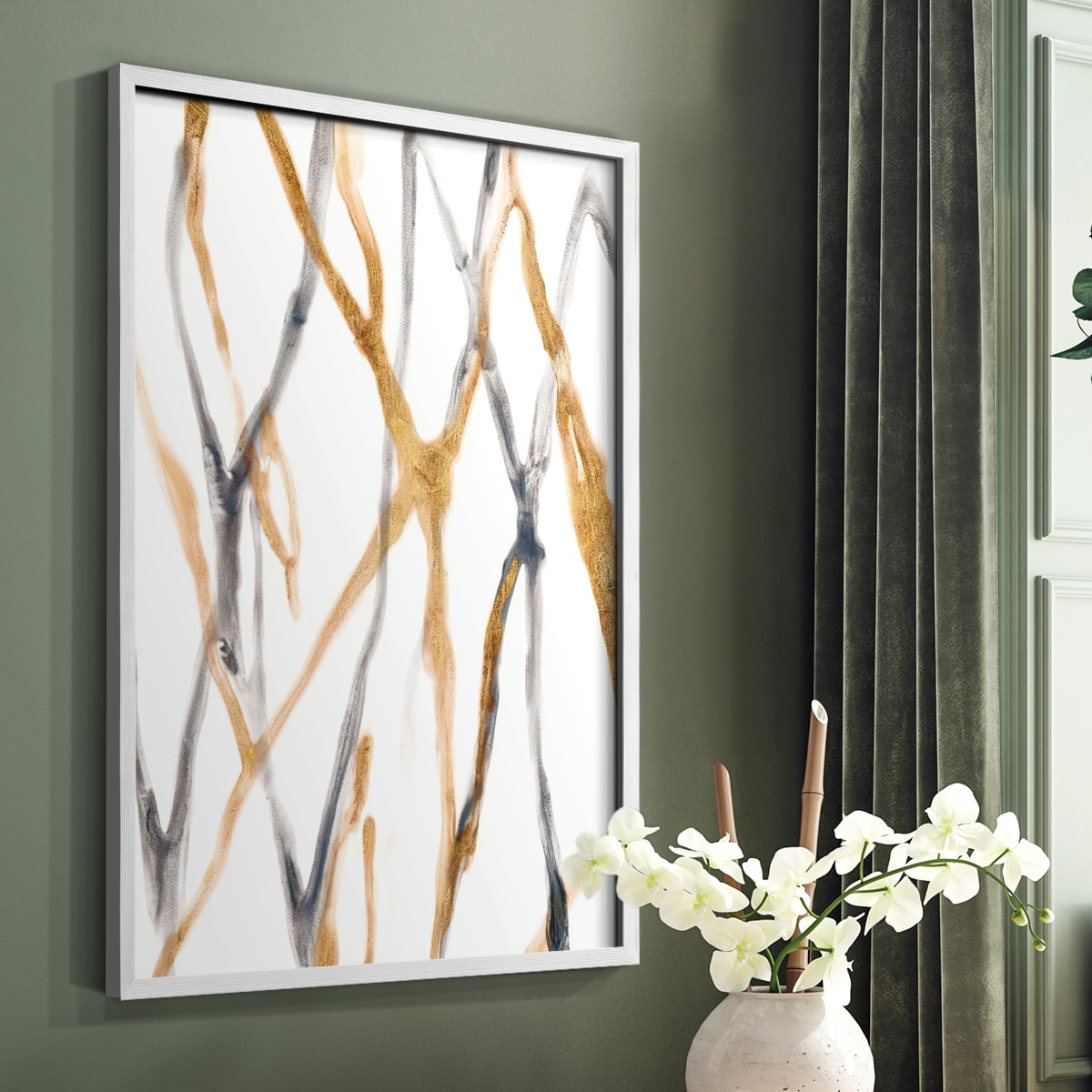 Runnel IX in White Solid Wood 11 x 14 Framed Print