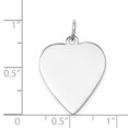 thumbnail image 3 of 14k White Gold Solid Plain .035 Gauge Engravable Heart Charm Pendant, 3 of 7