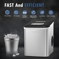 thumbnail image 2 of CROWNFUL Máquina para hacer hielo para encimera, 9 cubitos de hielo listos en 7 minutos, cubos de hielo bala de 26 libras en 24 horas, máquina de hielo eléctrica con cuchara y cesta, 2 of 5