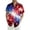 Blue, variant on Men's American 250Th Anniversary Art Print Hawaiian Shirt 1776-2026 Patriotic Tee with America Script and Starburst Rays Blue L