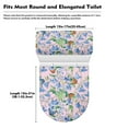 thumbnail image 7 of COEQINE Toilet Lid Dust Cover 2 Piece Set, Replacement Machine Washable Stretchable Toilet Cover Set for Home Bathroom Decoration, Bellflower Butterfly Pink, 7 of 7