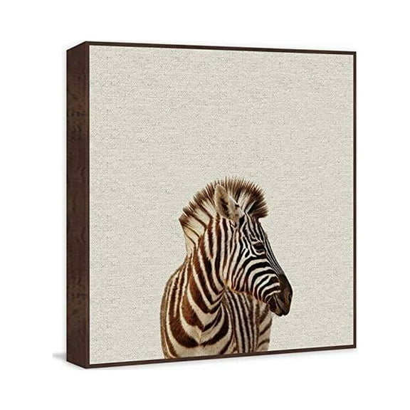 Marmont Hill Zebra Side View Floater Framed Painting Print on Canvas