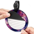 thumbnail image 2 of Galactic Planet 2pcs PU Leather Round Bag Tags with Privacy Cover and Name ID Tag - Suitcase Tags for Travel Luggage, Handbags, Backpacks, School Bags, 2 of 6