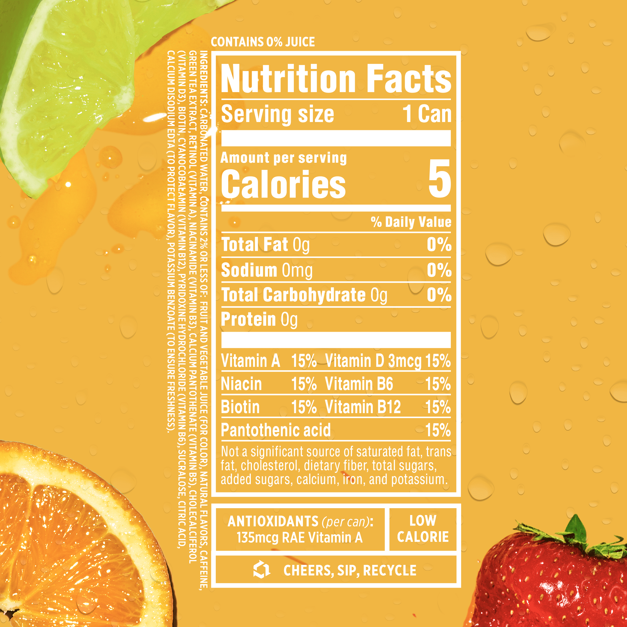 Sparkling Ice +Caffeine Zero Sugar Flavored Sparkling Water, Strawberry Citrus 4PK
