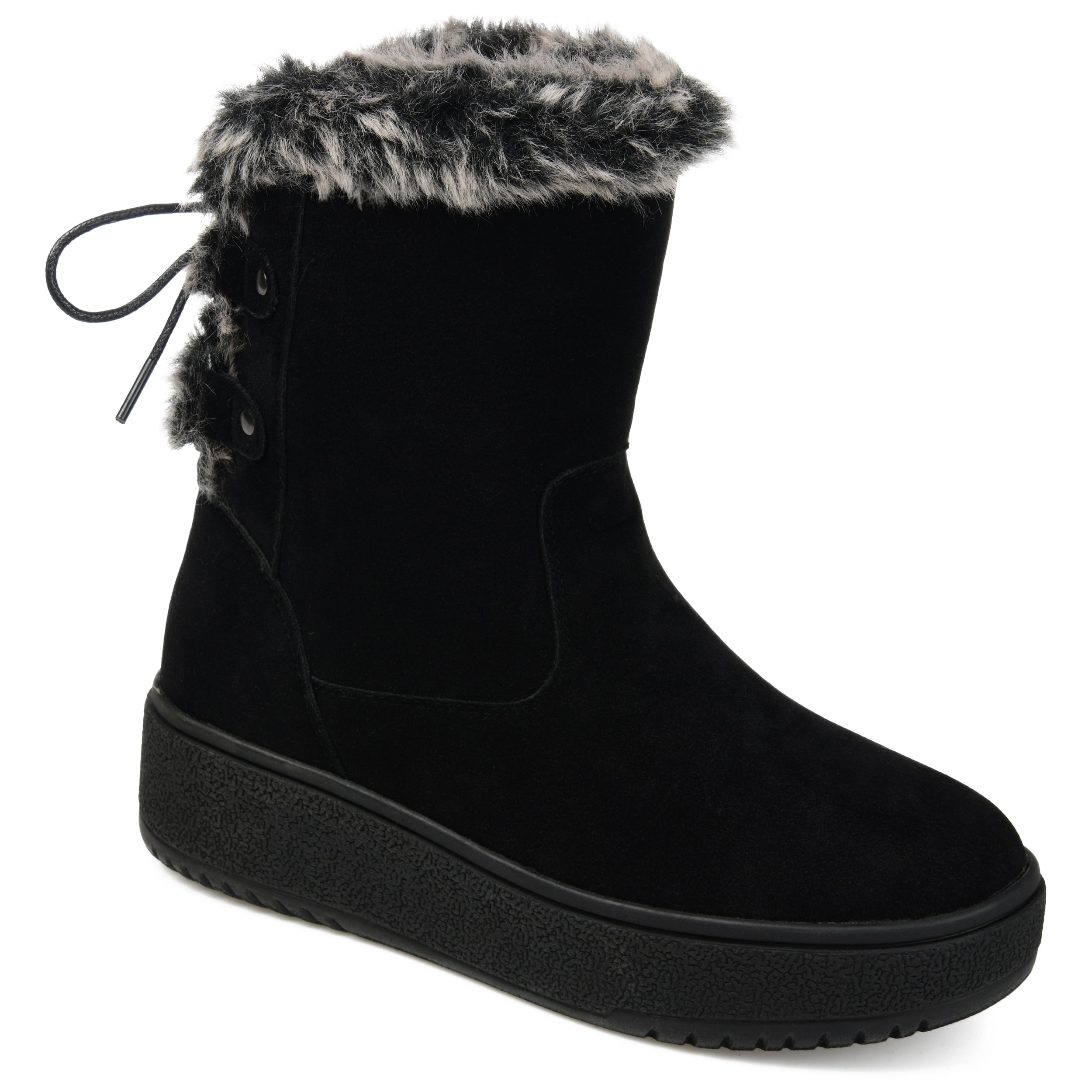 Womens Faux Fur Trim Winter Boot