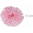 thumbnail image 2 of 12" Burgundy Tissue Pom Poms DIY Hanging Paper Flower Balls for Bridal Shower Birthday Party Wedding Backdrop Dessert Table Decoration Supplies, Pack of 12, 2 of 6