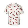 thumbnail image 3 of Fotbe Chili Hawaiian Shirt For Men Unisex Summer Beach Casual Short Sleeve Cotton Linen Button Down Shirts-Medium, 3 of 9