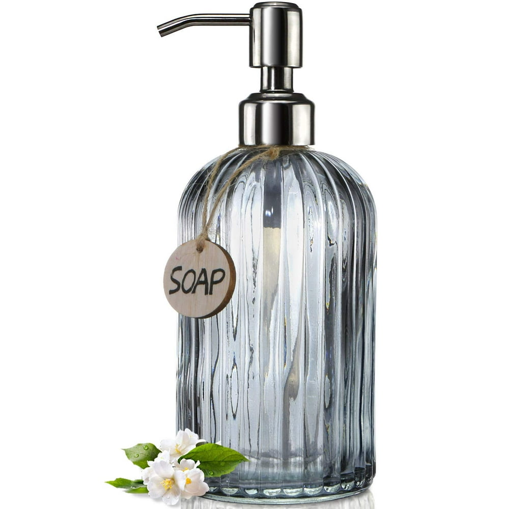 JASAI 18 Oz Vertical Stripes Kitchen Soap Dispenser with 304 Rust Proof