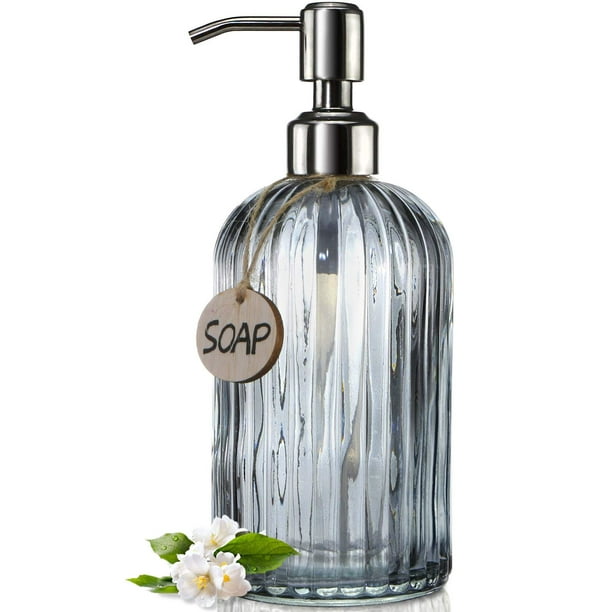 JASAI 18 Oz Vertical Stripes Kitchen Soap Dispenser with 304 Rust Proof  Stainless Steel Pump, Refillable Liquid Soap Dispenser for Bathroom,  Kitchen, ...