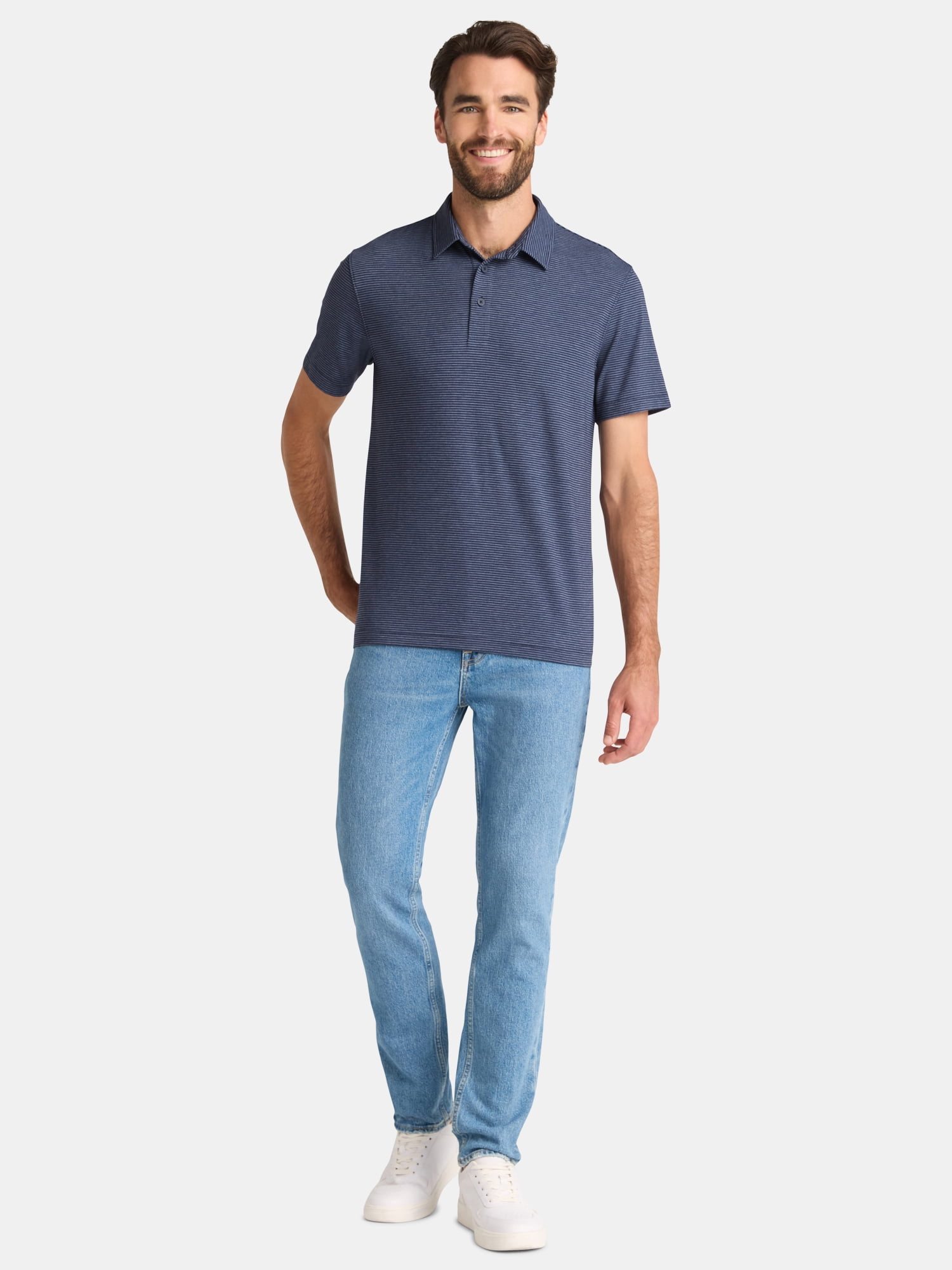 George Men's & Big Men's Poly Polo with Short Sleeves, Sizes S-3XL