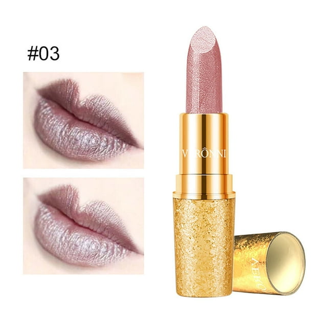 Ganfancp Barra de Labios Tubo Dorado Hidratante Terciopelo Mate Barra de Labios Mate Liquidación 1X Barra de Labios Bullet