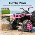 thumbnail image 5 of Hikiddo 24V Kids ATV 4-Wheeler, 24 Volt 4WD Ride on Toy for Big Kid w/ 4x200W Motor, 5.6Mph Max Speed - Pink, 5 of 8