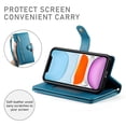 thumbnail image 3 of for iPhone 11 Wallet Case with Crossbody Strap &  Card Holder, Fashion Flip PU Leather Magnetic Clasp Cover for Women Men, Zipper Pocket Purse Phone Case for iPhone 11, Blue, 3 of 10