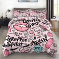 thumbnail image 1 of Set de edredón Pamnest Makeup Pink King Size con 3 fundas de almohada, 1 of 7