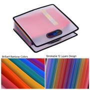 Meterk 12 Pockets Accordion File Organizer, Expanding File Folder with Labels,Freestanding File Paper Folder for Office Supplies