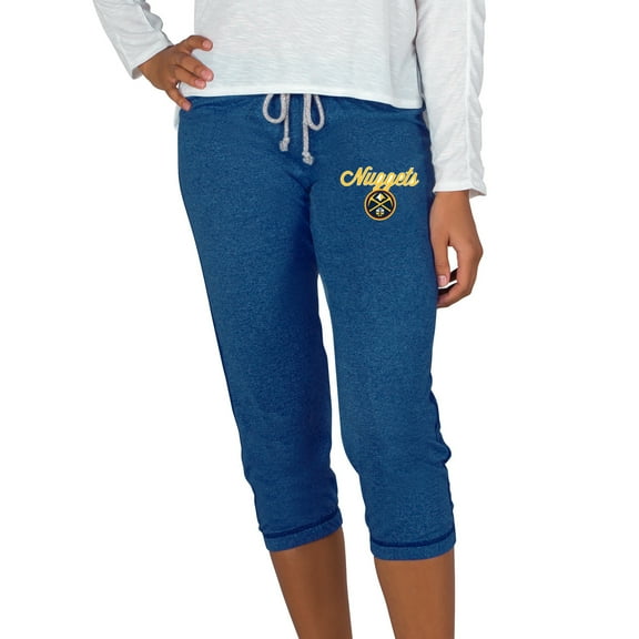Women's Concepts Sport Navy Denver Nuggets Quest Knit Capri Pants