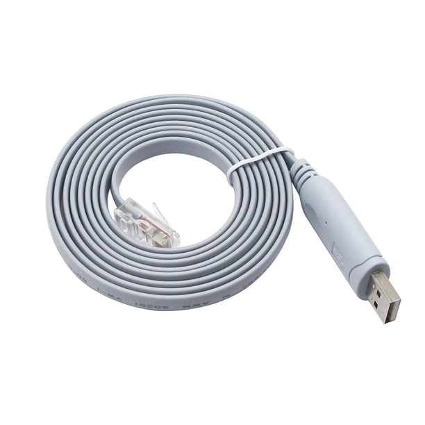 Cable de consola USB 2.0 con chip FTDI Cable de consola USB a RJ45 para enrutadores/Windows 7 8/conmutadores (USB 6FT 1,8 m)