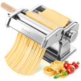 thumbnail image 1 of ISILER - Máquina de pasta 2 en 1 con rodillos y cortador, 9 ajustes de grosor ajustables para pasta, piel de albóndiga, espaguetis, fettuccini, lasaña, 1 of 5
