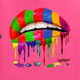 thumbnail image 3 of Wild Bobby, Colorful Painted Lip, Streetwear, Unisex Graphic Hoodie Sweatshirt, Neon Pink, Small, 3 of 5