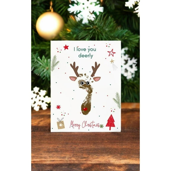 I Love You Deerly Christmas Card – Cute Reindeer Design with Festive Artwork – Blank Inside for Personalized Messages – Perfect Holiday Greeting for Loved Ones