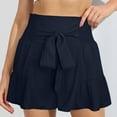 thumbnail image 2 of Womens Shorts Womens Casual Bandage Comfy Solid Elastic Waist Loose Shorts Pants, 2 of 5