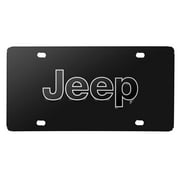 Jeep Black Logo Black Stainless Steel License Plate
