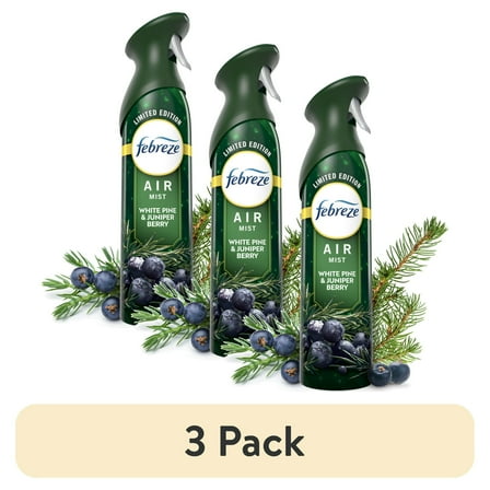 Febreze Air Freshener Spray, Odor-Fighting Mist, Pine & Berry, Christmas Tree Scent, 8.8oz, 3 Count