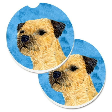 

Carolines Treasures LH9368BUCARC Blue Border Terrier Set of 2 Cup Holder Car Coasters Large multicolor