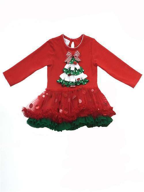 Festive Christmas Tree Tutu Dress