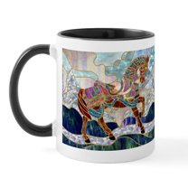 CafePress - Armoured Carousel Horse Mug - 11 oz Ceramic Mug - Novelty Coffee Tea Cup