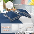 thumbnail image 3 of Navy Blue Bedding 3 Piece Duvet Cover Set California King, Black Modern Geometric Abstract Art Aesthetics Soft Microfiber Comforter Cover with Zipper Closure & Pillowcases, FadeResistant Quilt Cover, 3 of 9