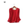 thumbnail image 4 of Ropa interior Camiseta Mujer Cálido Grueso Algodón A prueba de viento Ropa interior sin rastro Ropa cómoda Manga larga Invierno Prendas para la parte del cuerpo Vino rojo, vino tinto M M Jumpingount AP013131-21, 4 of 6
